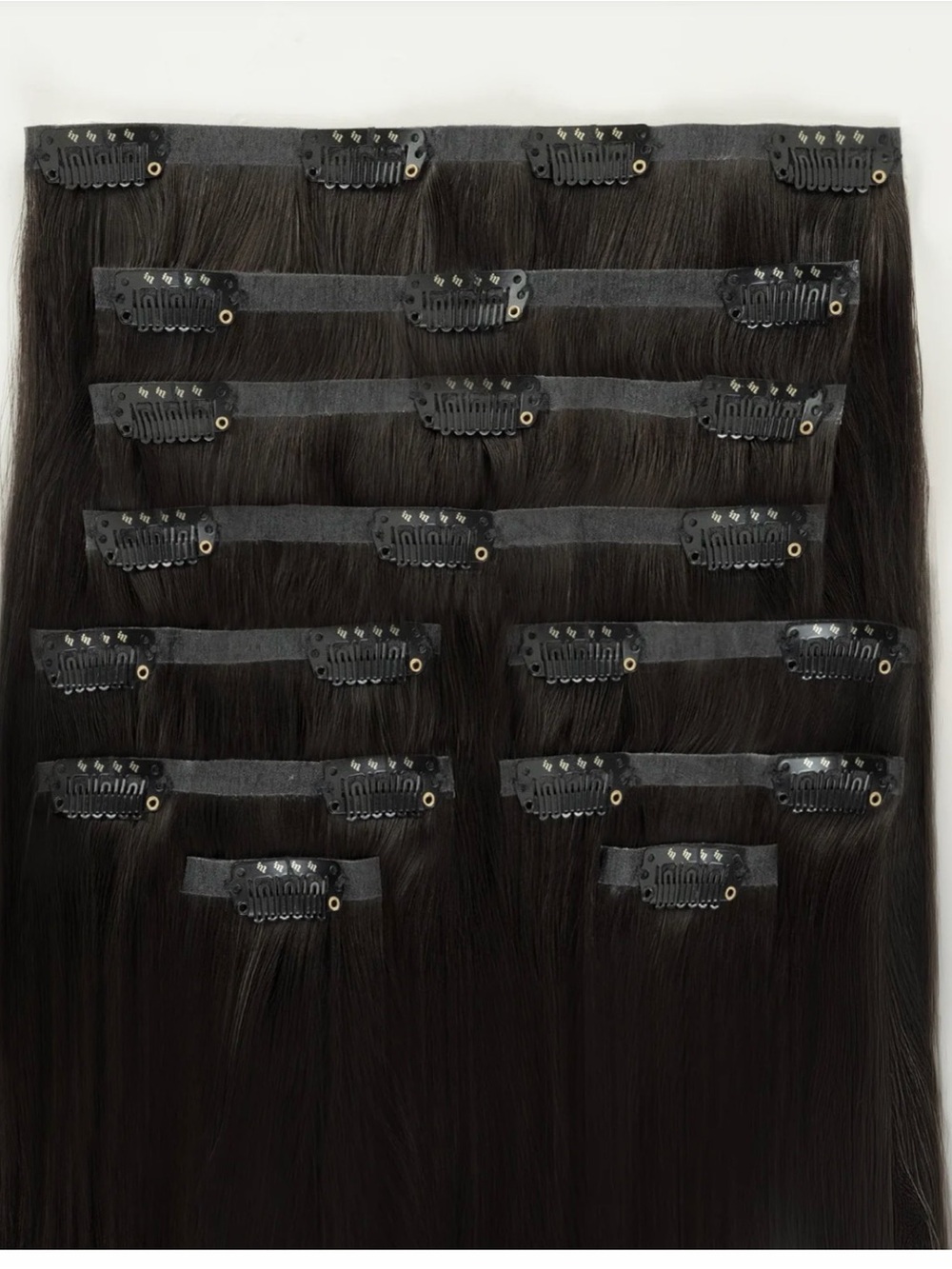 Irresistible Me invisible clip-in hair extensions natural black 24” 260g